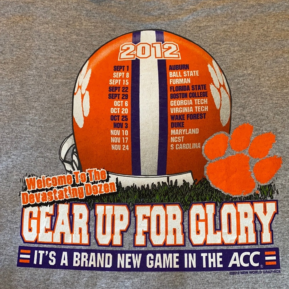 CLEMSON 2012 Football Schedule T-shirt